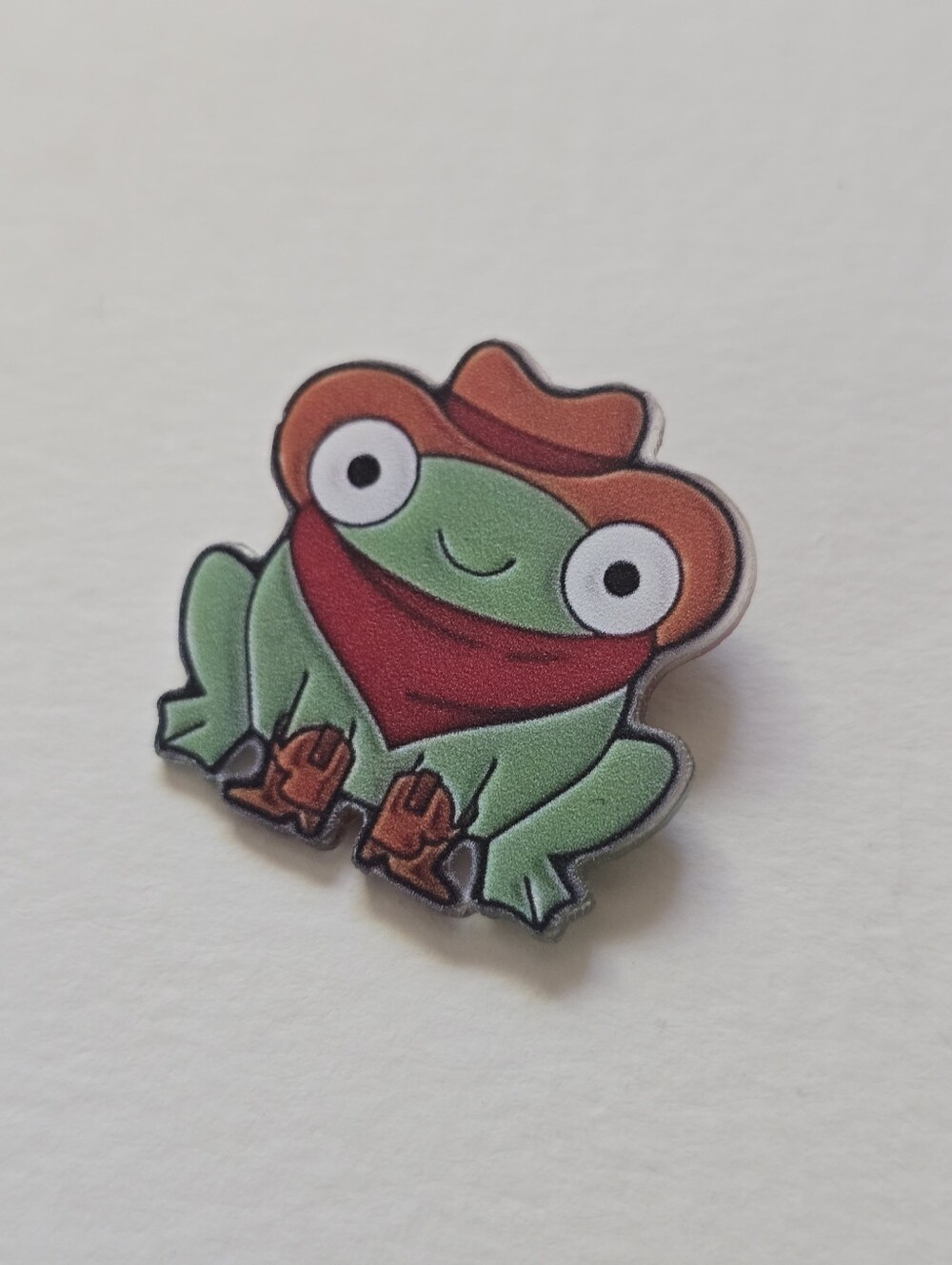 Cowboy Frog Enamel Brooch